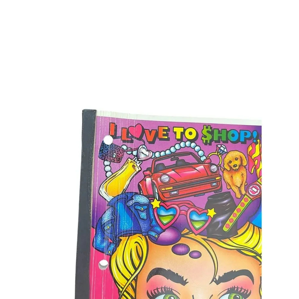 Vtg Lisa Frank I Love To Shop Wireless Paper Notebook Designer Collection 1990
